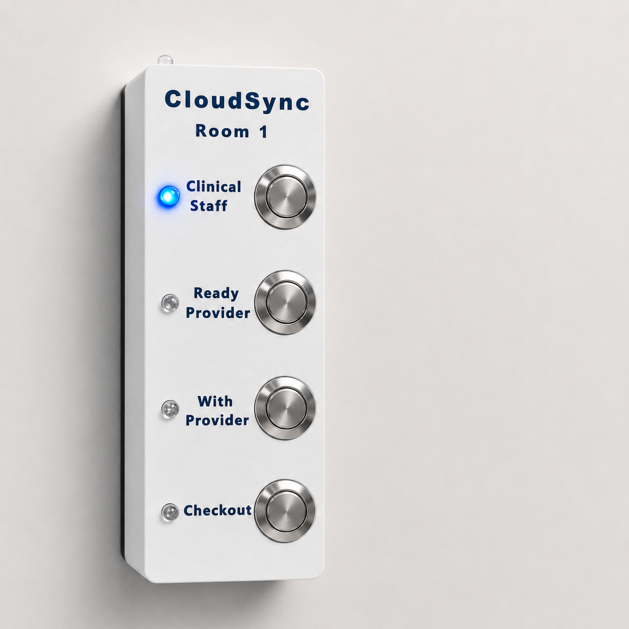 CloudSync room board display showing patient flow and room status at a glance
